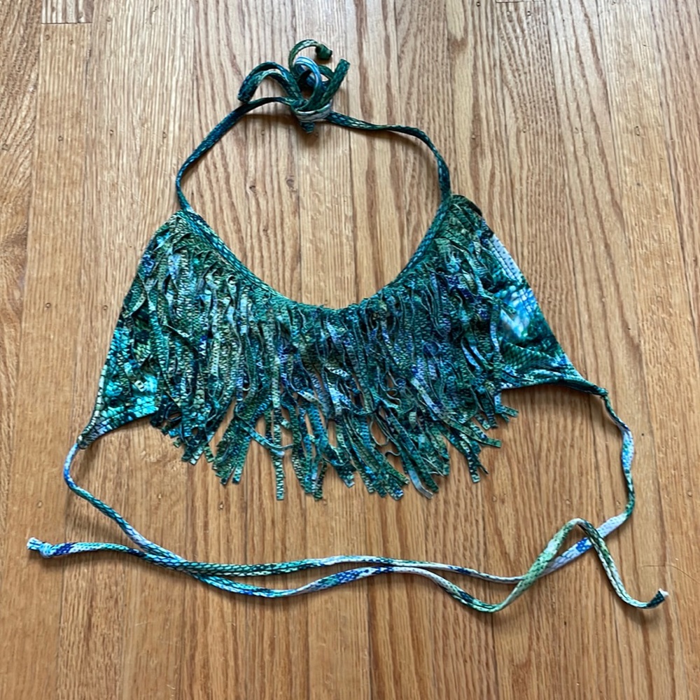 L*Space Swim | Fringe Triangle Bikini Top
